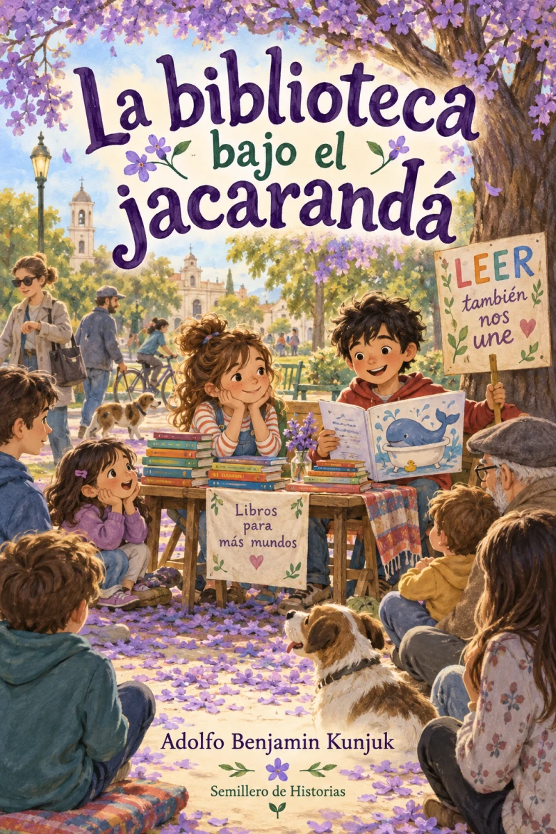Portada de La biblioteca bajo el jacarandá