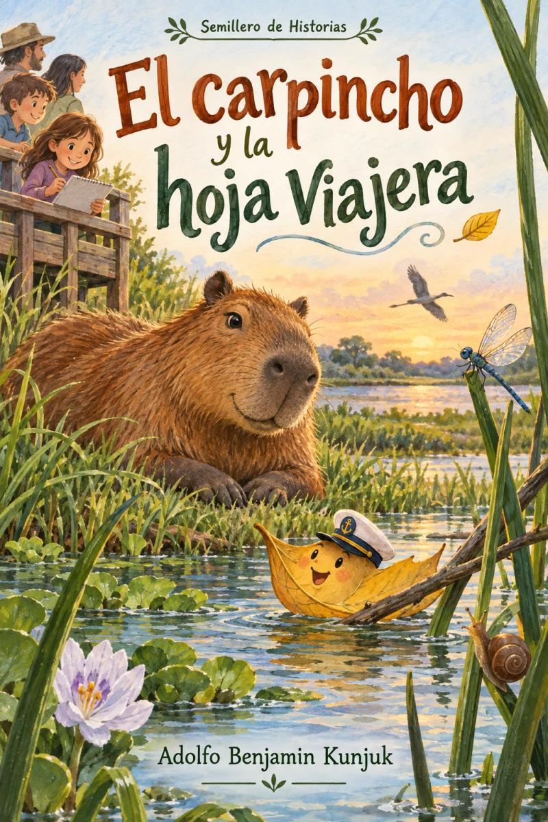 Portada de El carpincho y la hoja viajera